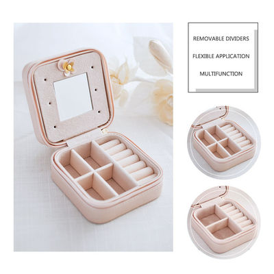 ISO9001 OEM Welcome Personalised Travel Jewellery Box With Mirror For Women