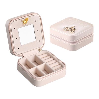 ISO9001 OEM Welcome Personalised Travel Jewellery Box With Mirror For Women