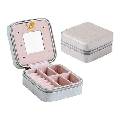 ISO9001 OEM Welcome Personalised Travel Jewellery Box With Mirror For Women
