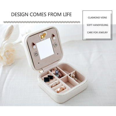 ISO9001 OEM Welcome Personalised Travel Jewellery Box With Mirror For Women