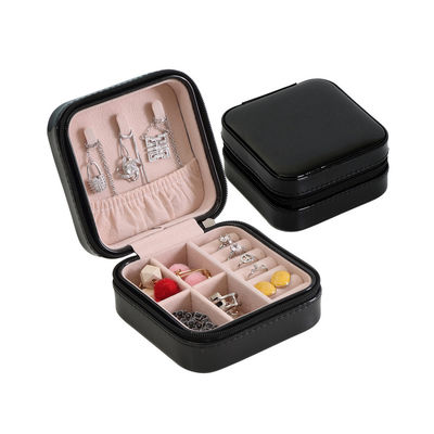 Square Handmade 10*10*5cm Portable Travel Jewelry Box Minimalist
