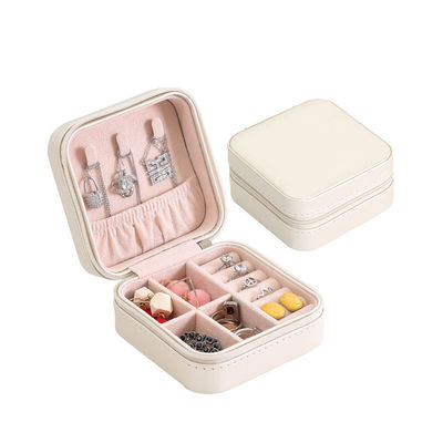Square Handmade 10*10*5cm Portable Travel Jewelry Box Minimalist