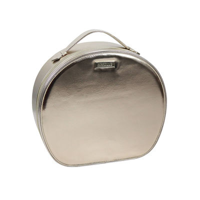 OEM Welcome Zippered Circular Makeup Organizer  With Metal Plate