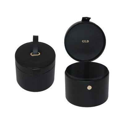 Cylindrical Leather Vanity Case