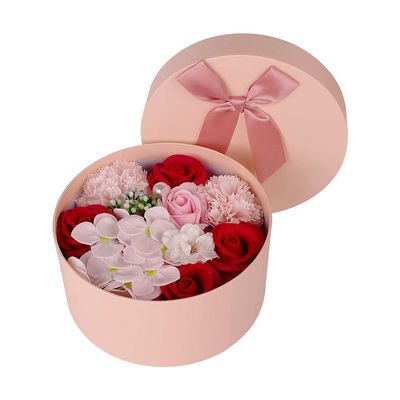 Customized Cardboard Ribbon Bow Flower Bouquet Boxes For Artificial Flowers