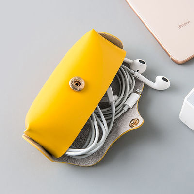 Waterproof Travel Lipstick Case PU Leather Portable Yellow