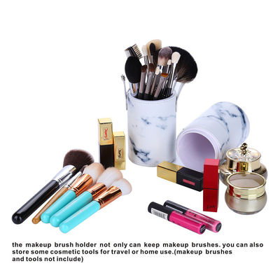 Portable Cylinder Makeup Brush Tube Dust Protection Marbled Design