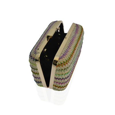 Boho Style Crossbody Evening Clutch Bag Colorful Woven For Ladies