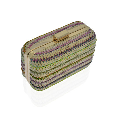 Boho Style Crossbody Evening Clutch Bag Colorful Woven For Ladies