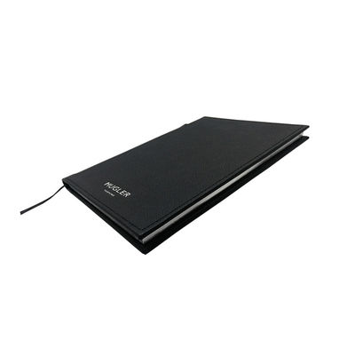Vegan Leather 80 sheets Hardcover Notebook Black Office Use