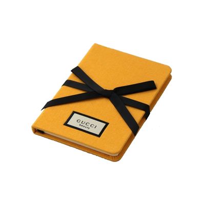 144 Line Ruled Pages Hardcover Notebook Yellow With Ribbon Bow Closure