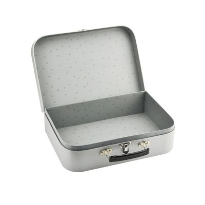 Custom Print Lining Cardboard Paper Suitcase Box With Metal Lock Closure