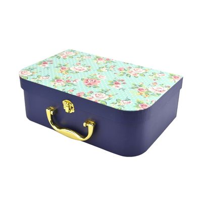 Storage Paperboard Suitcases Box Small Toy Organizer With Hinged Lids