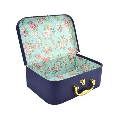 Storage Paperboard Suitcases Box Small Toy Organizer With Hinged Lids