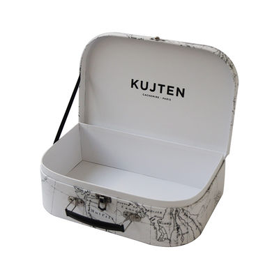 Map Decorative Keepsake Storage Suitcase Gift Box Hamper With Lid