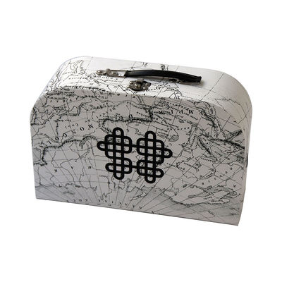 Map Decorative Keepsake Storage Suitcase Gift Box Hamper With Lid