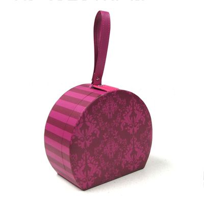 Snap Button Closure Round Suitcase Gift Box Special Paper Material